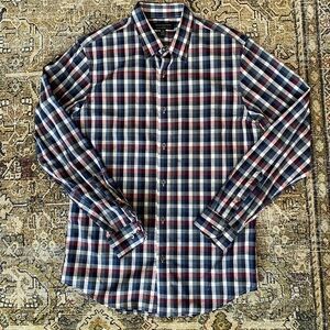 Banana Republic Slim Fit Men's Plaid Shirt - Navy, Red, White